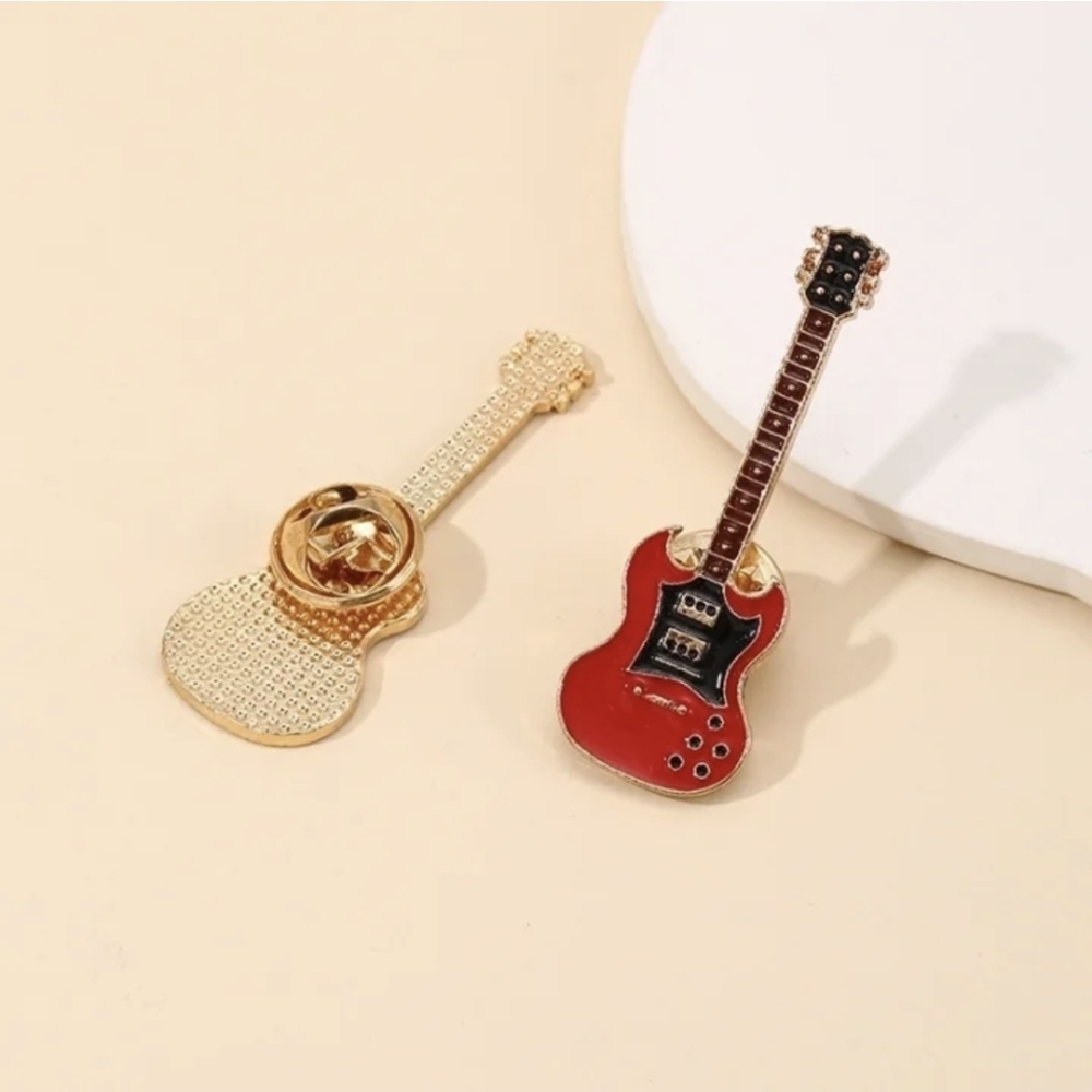 Red Guitar Pin - Picture 2 of 2